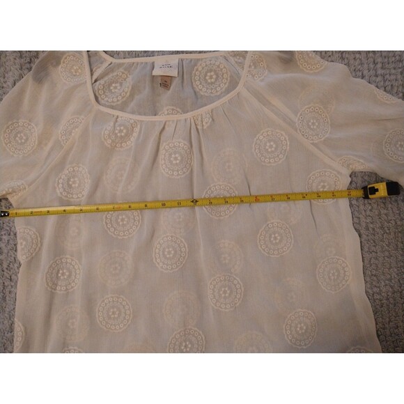 Knox Rose sheer flared sleeve top Cream Md Feminine Beachy Cottage Core - Picture 7 of 9